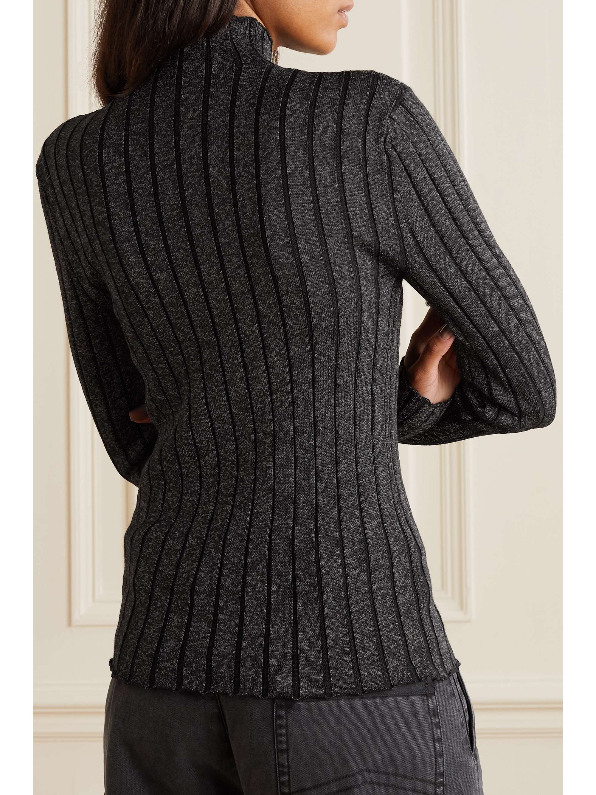 DION LEE Cutout ribbed-knit sweater