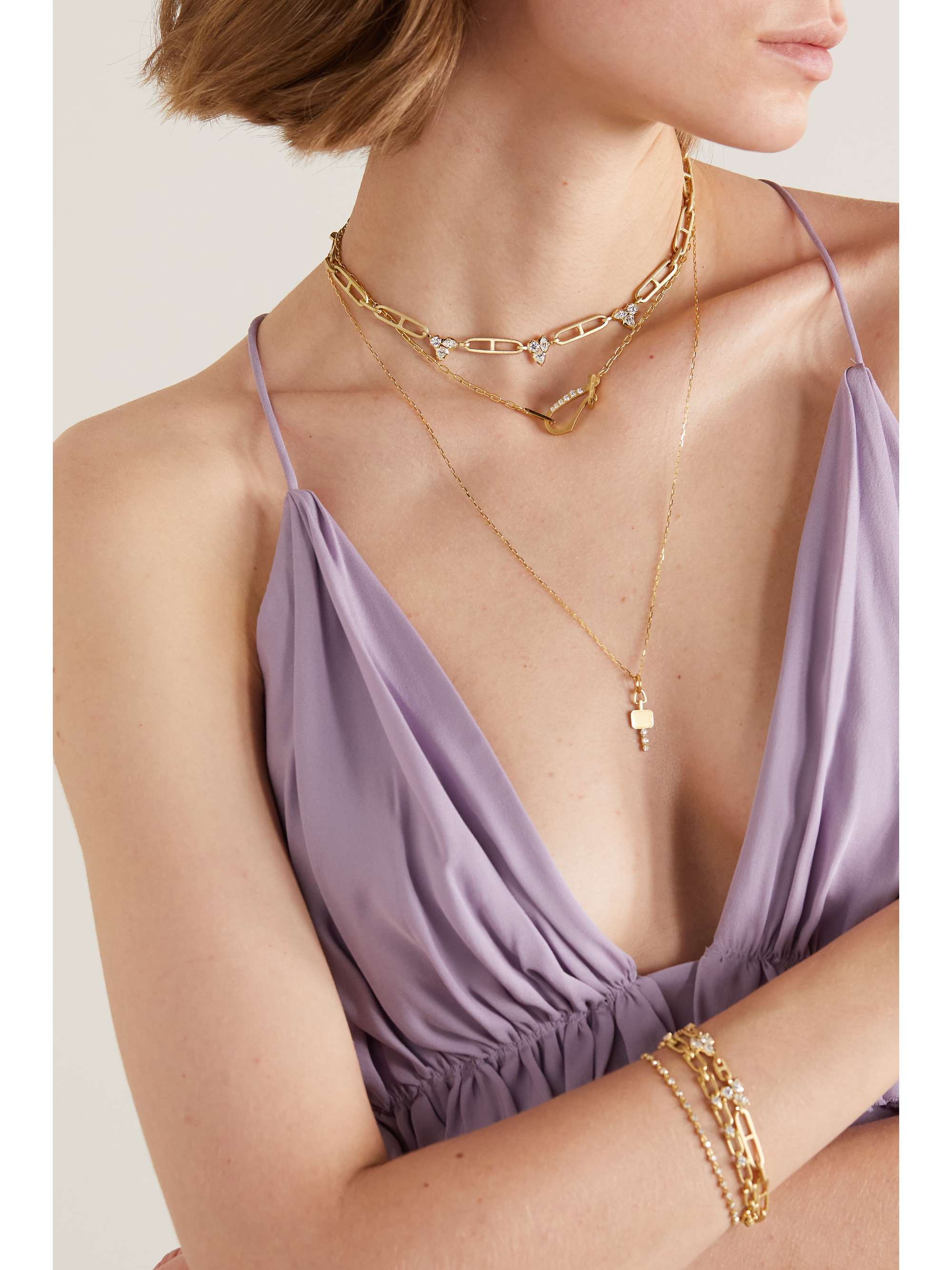 JADE TRAU Poppy Kette aus 18 Karat Gold mit Diamanten