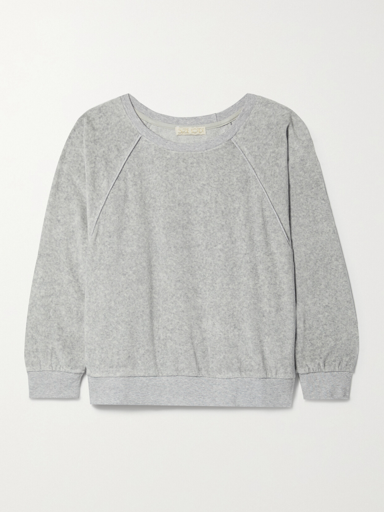 Suzie Kondi Saba Cotton-blend Velour Sweatshirt In Gray