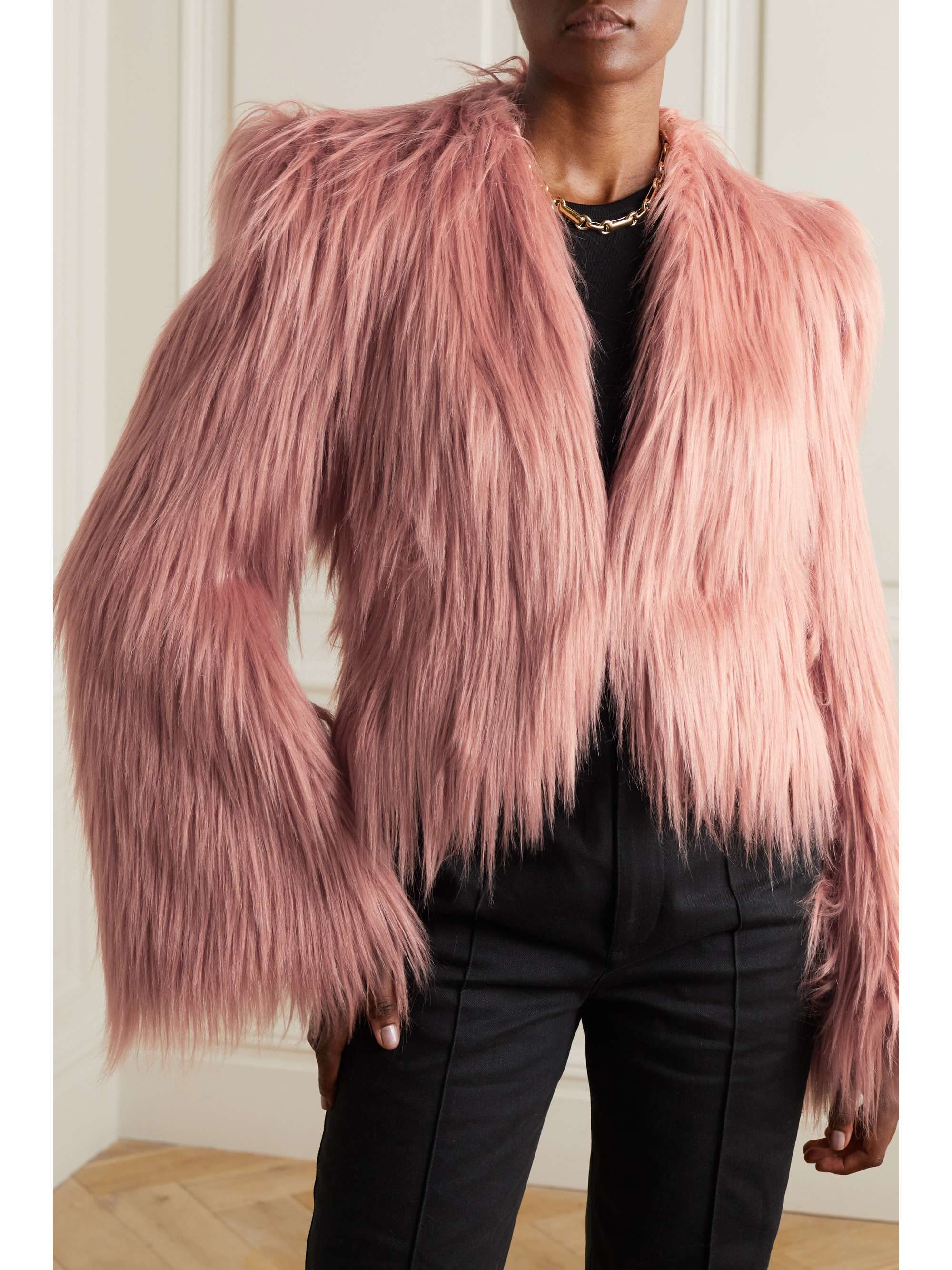 Orange Faux fur jacket | PHILOSOPHY DI 