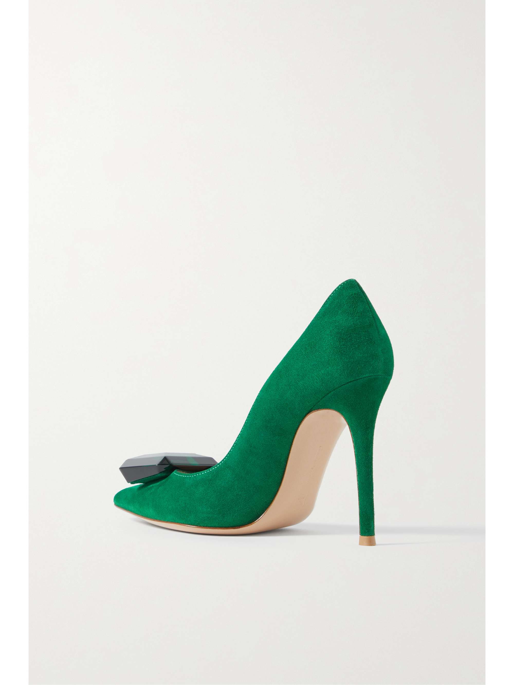 GIANVITO ROSSI 105 embellished suede pumps