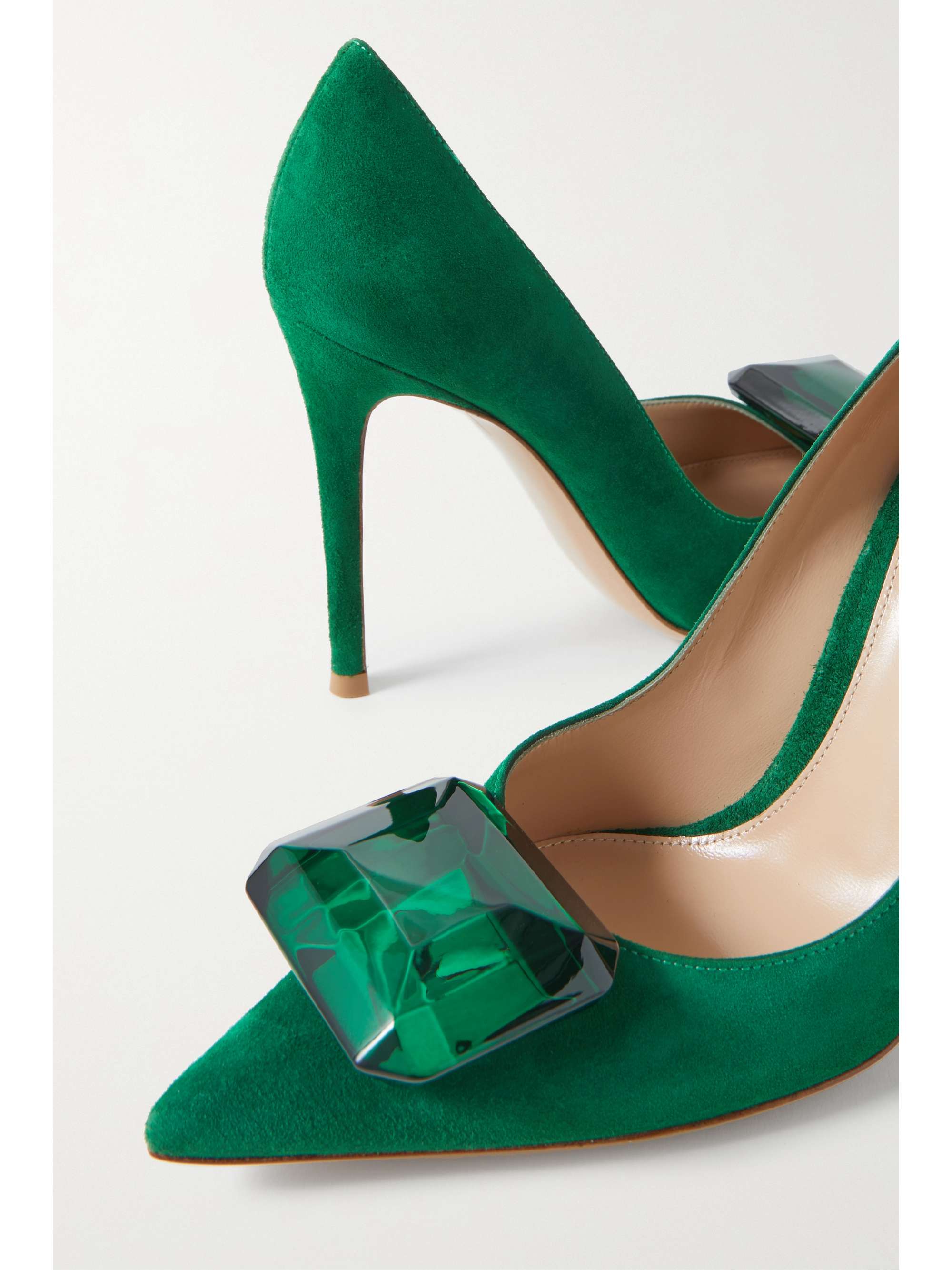 GIANVITO ROSSI 105 embellished suede pumps