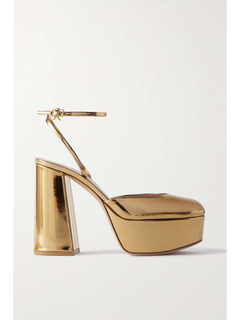 Gianvito Rossi 70 Mirrored-leather Platform Pumps