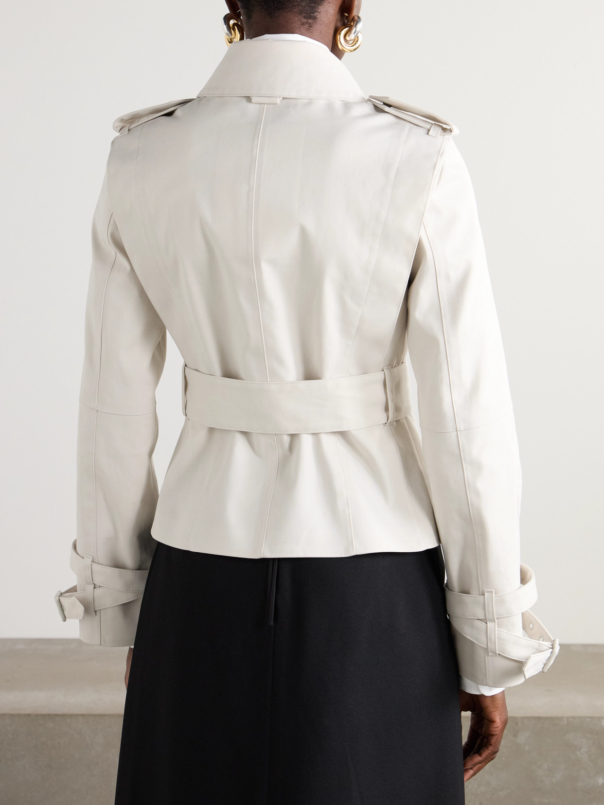 BURBERRY BELTED COTTON-CANVAS JACKET 