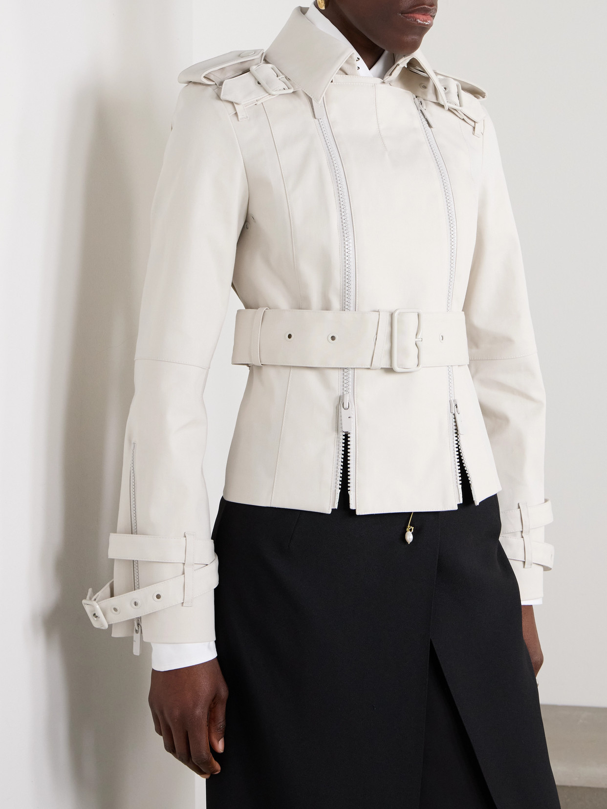 BURBERRY BELTED COTTON-CANVAS JACKET 