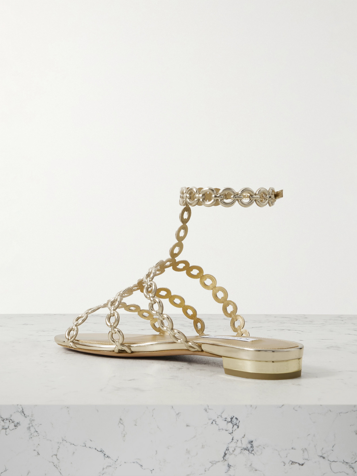 AQUAZZURA INFINITY METALLIC SANDALS