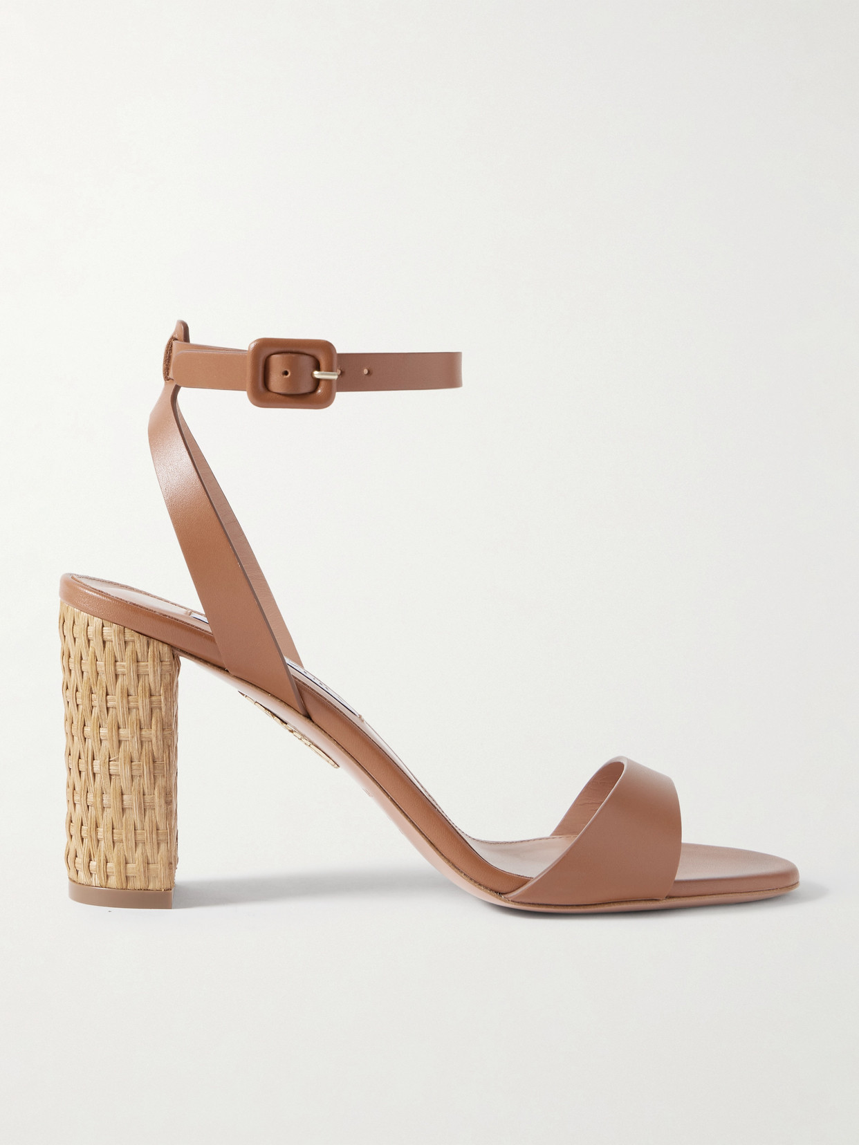 Aquazzura Sunseeker 85 Leather Sandals In Brown