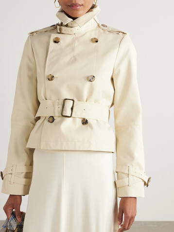 Burberry Double-breasted belted gabardine jacket