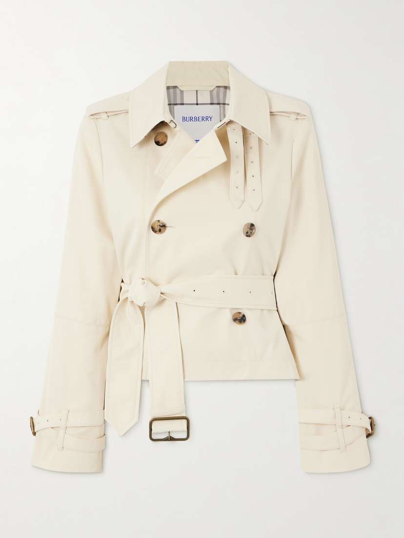 Burberry Double-breasted Belted Gabardine Jacket