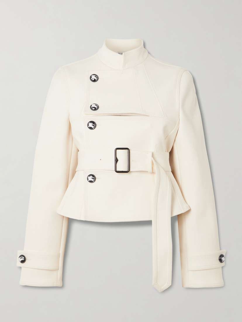 Burberry Embellished Belted Canvas Jacket