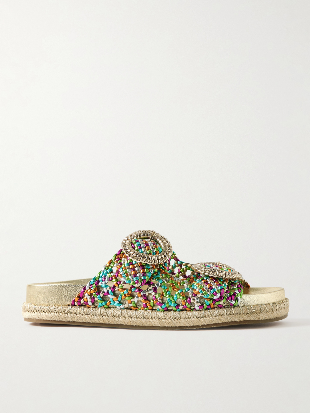 Aquazzura - River Buckled Woven Leather Sandals - Multi