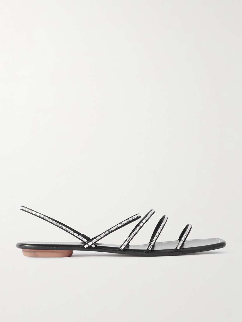 Aquazzura Mistica Crystal-embellished Grosgrain Slingback Sandals