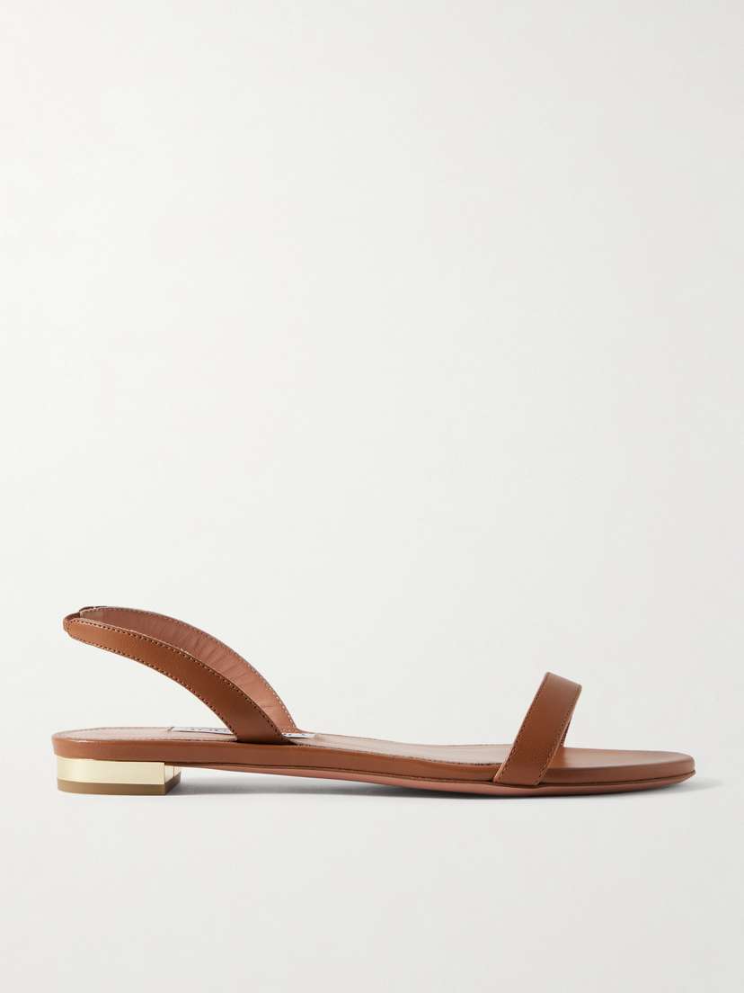 Aquazzura So Nude Leather Slingback Sandals