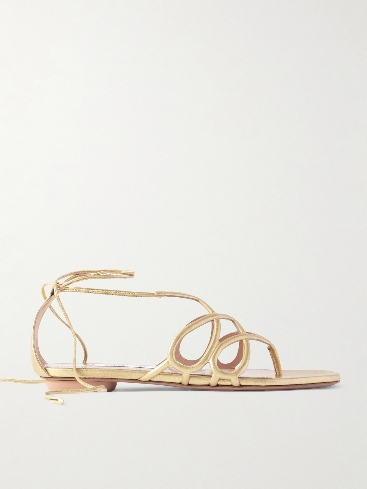 Aquazzura Infinito Metallic Leather Sandals