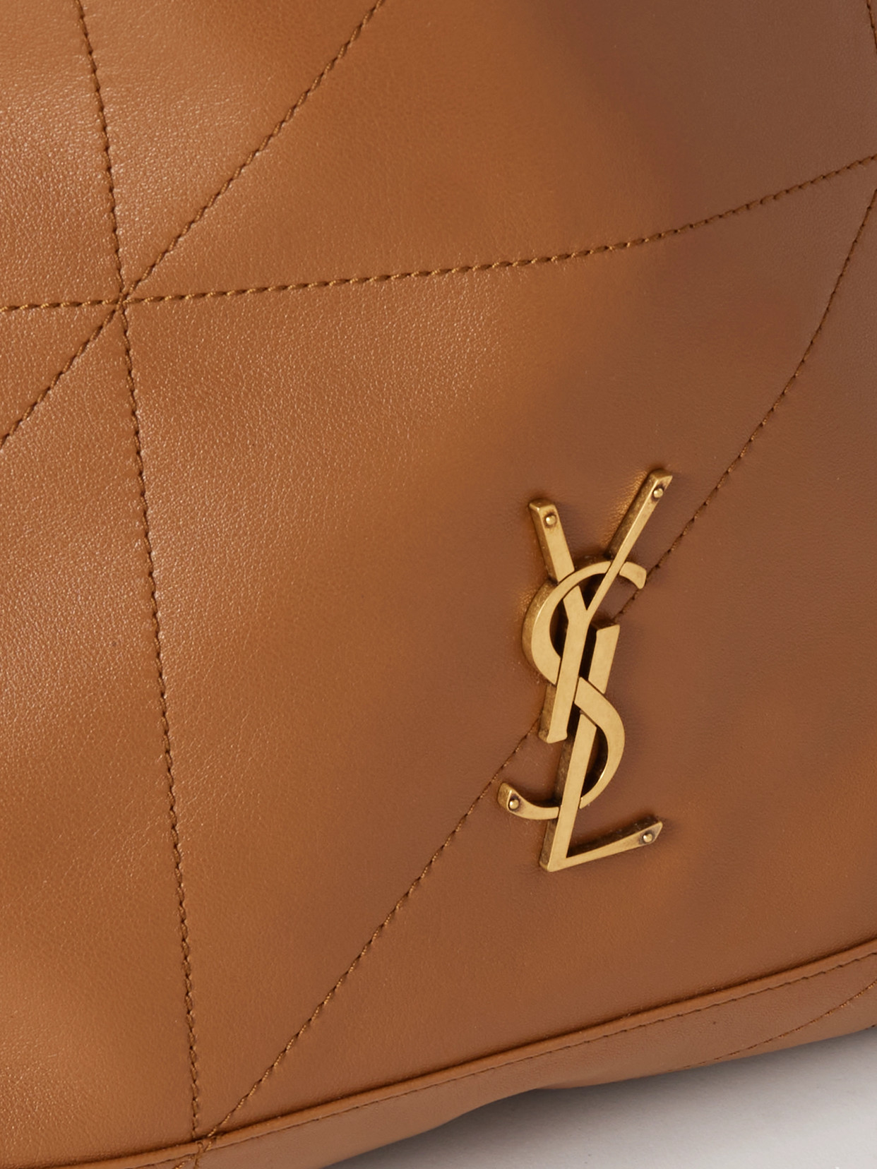 Saint Laurent Jamie Embellished Quilted Leather Shoulder Bag In Brown