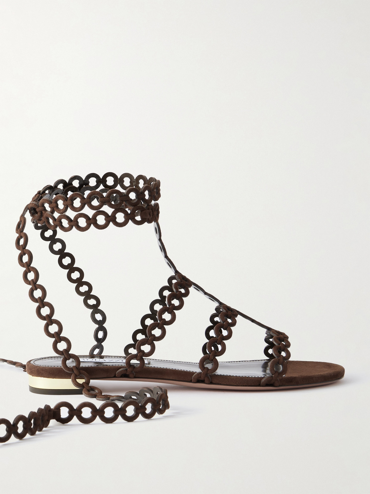Aquazzura 'eternal Chain Gladiator' Sandals In Brown