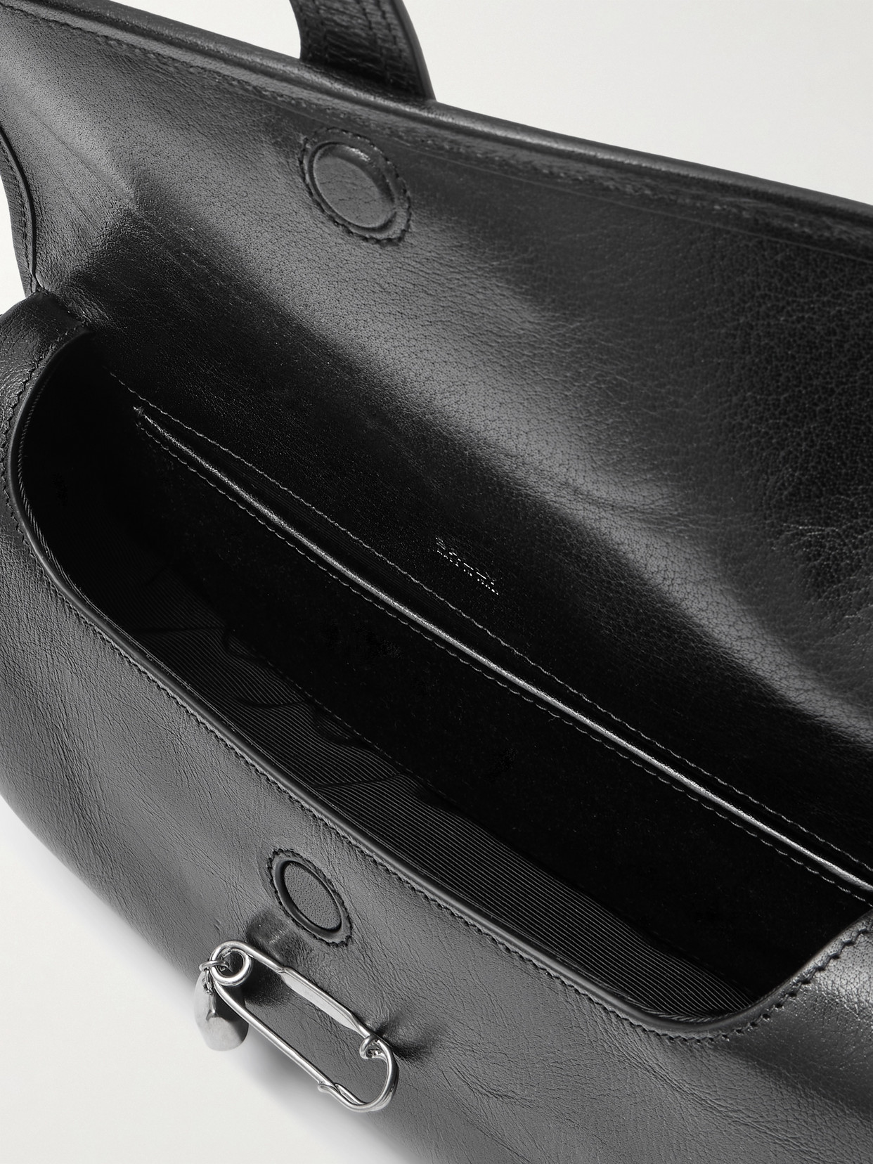 BALLY BECKETT EMBELLISHED GLOSSED TEXTURED-LEATHER SHOULDER BAG