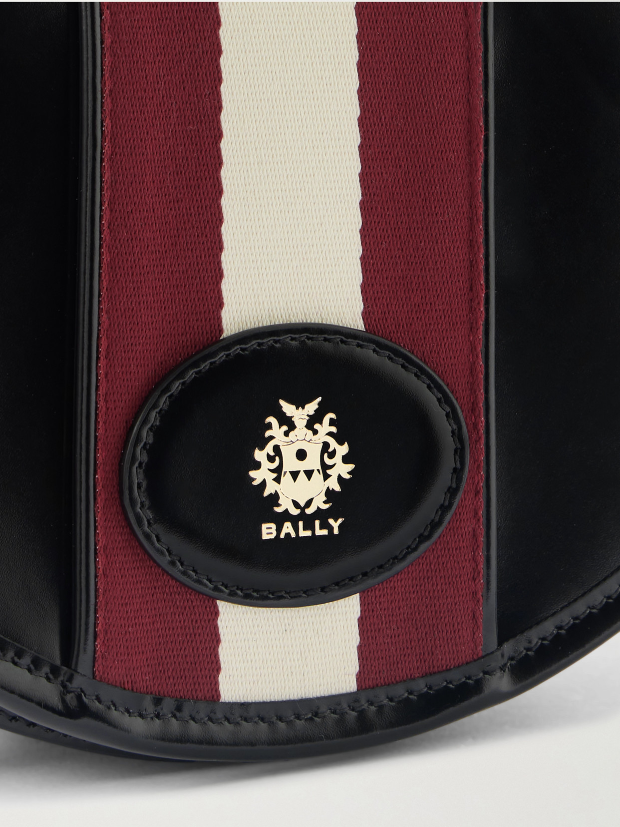Shop Bally Beckett Webbing-trimmed Glossed-leather Shoulder Bag