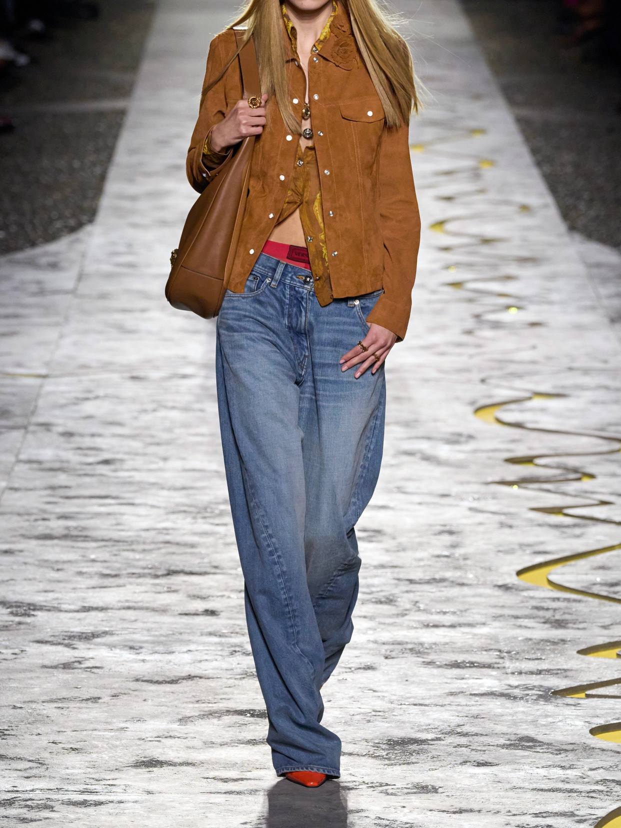 Versace Appliquéd Suede Jacket In Brown