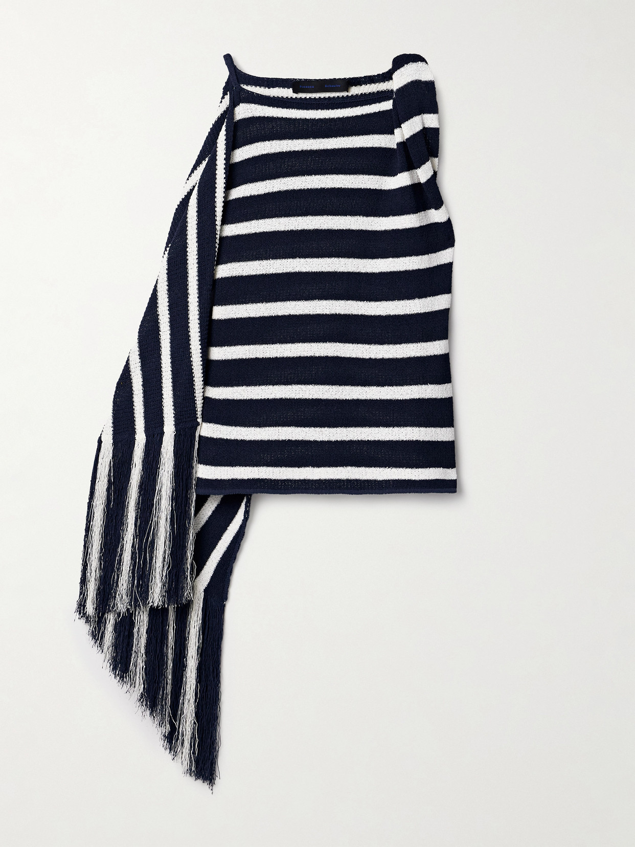 PROENZA SCHOULER YVES ASYMMETRIC FRINGED KNITTED TOP