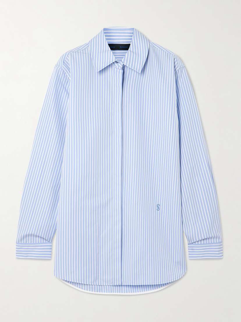 Proenza Schouler Hunter Striped Cotton And Silk-blend Poplin Shirt