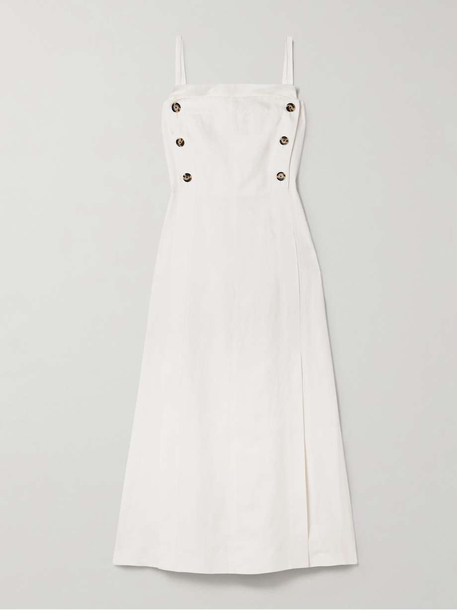 candice double-breasted poplin maxi dress
