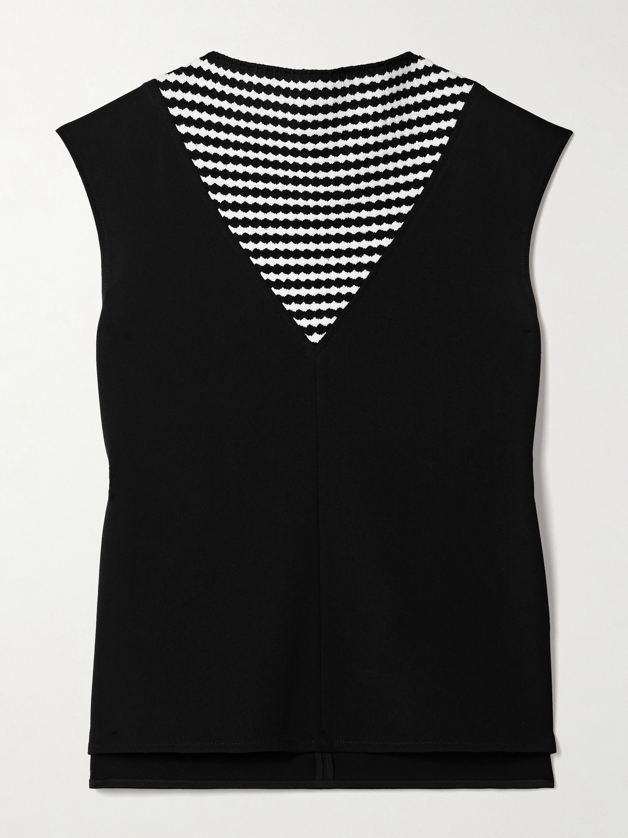 Shop Proenza Schouler Prescott Striped Knitted And Crepe Tank In Black