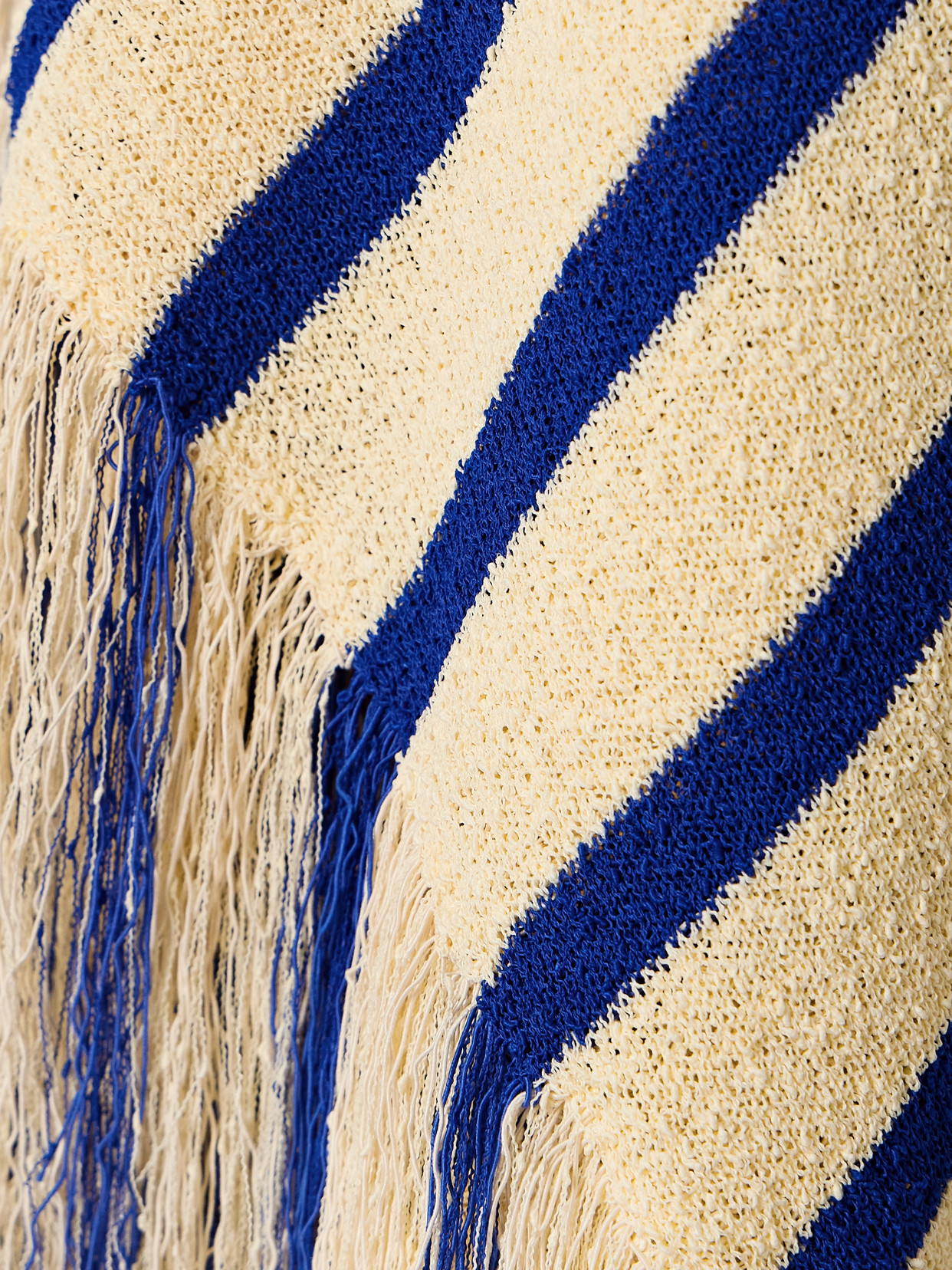 Shop Proenza Schouler Yves Asymmetric Fringed Striped Top In Blue