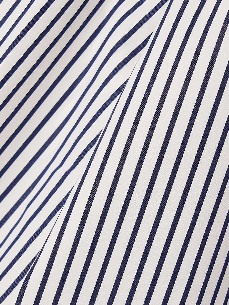 isla cape-effect striped cotton and silk-blend poplin mini shirt dress