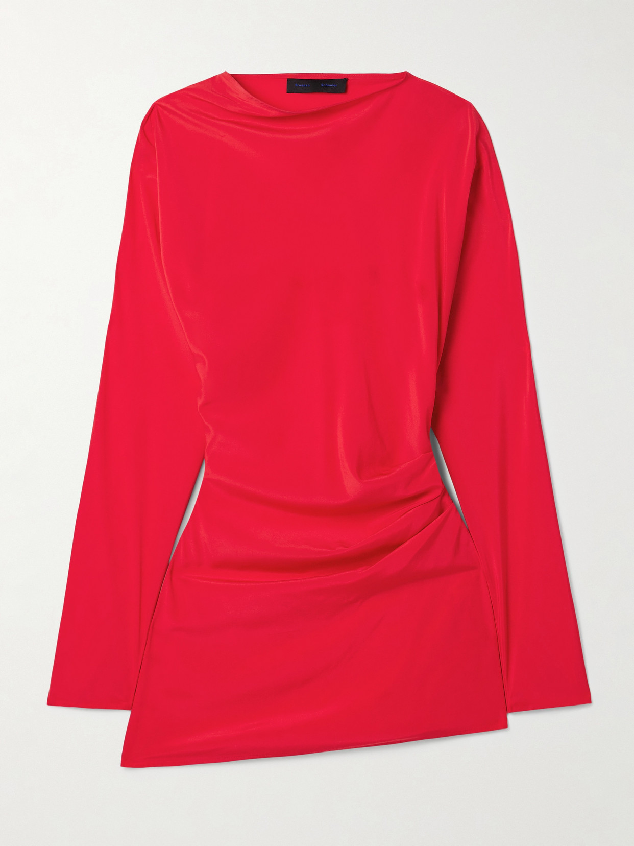 Proenza Schouler Keegan Gathered Crepe De Chine Top In Red