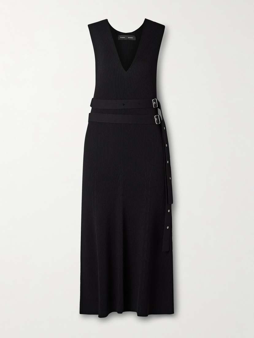 Proenza Schouler Madeline Belted Ribbed-knit Midi Dress
