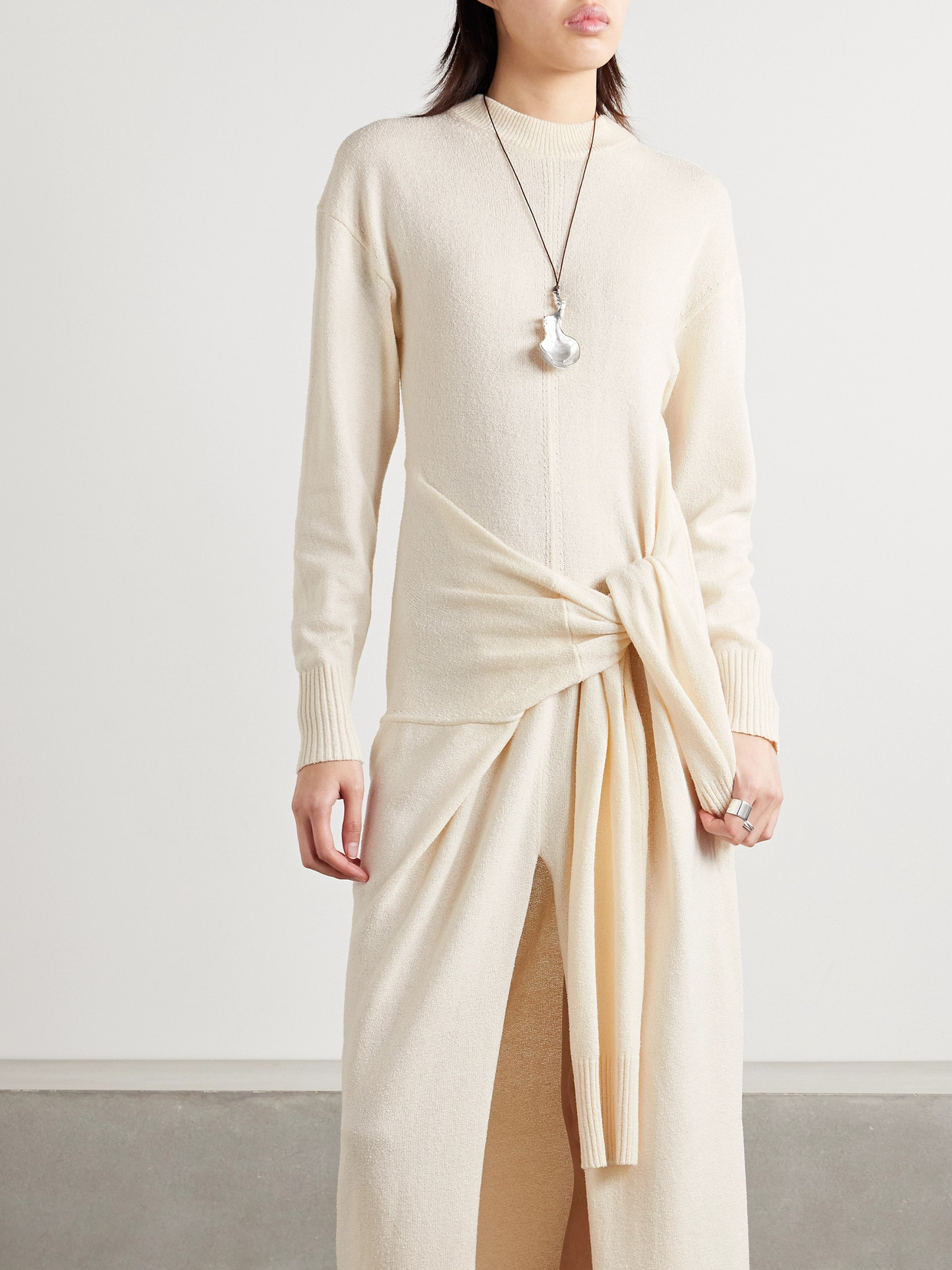 PROENZA SCHOULER LUCA TIE-DETAILED SILK-BLEND MAXI DRESS