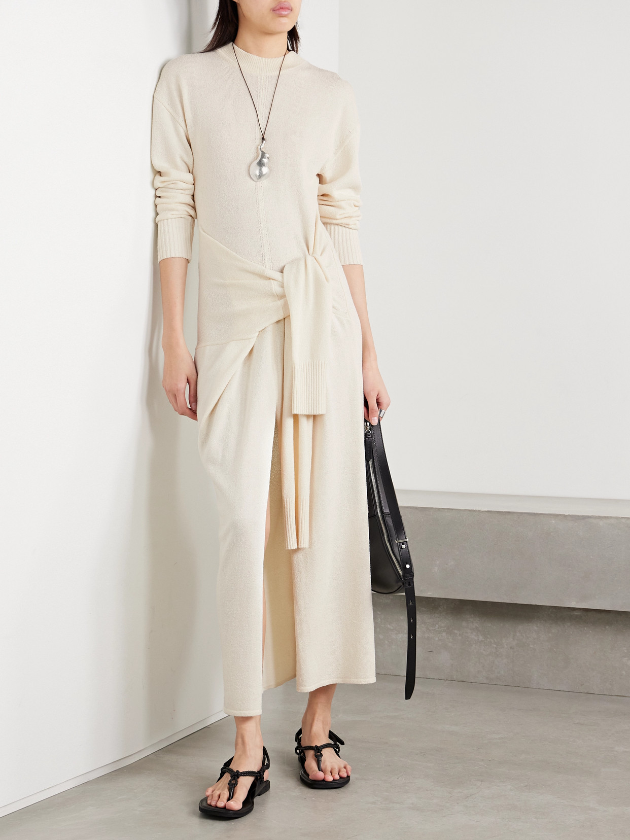 PROENZA SCHOULER LUCA TIE-DETAILED SILK-BLEND MAXI DRESS