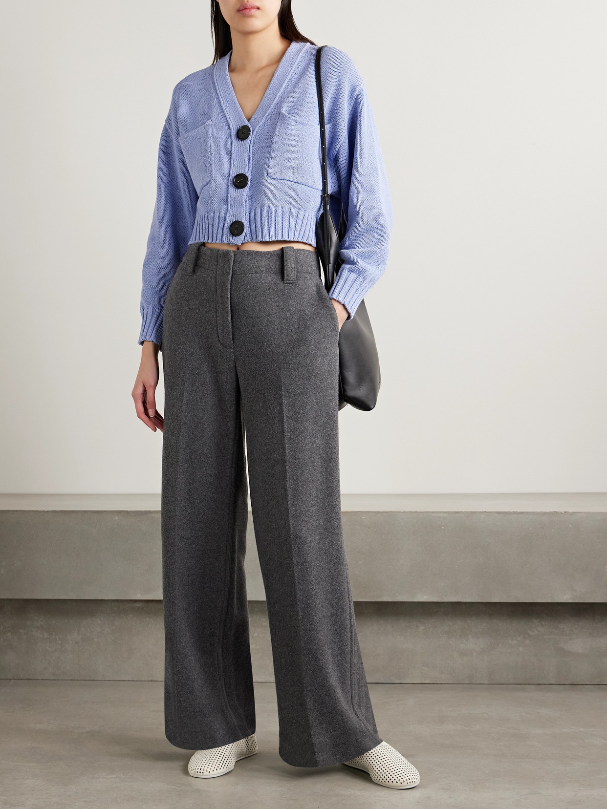 PROENZA SCHOULER SOFIA CROPPED COTTON-BLEND CARDIGAN