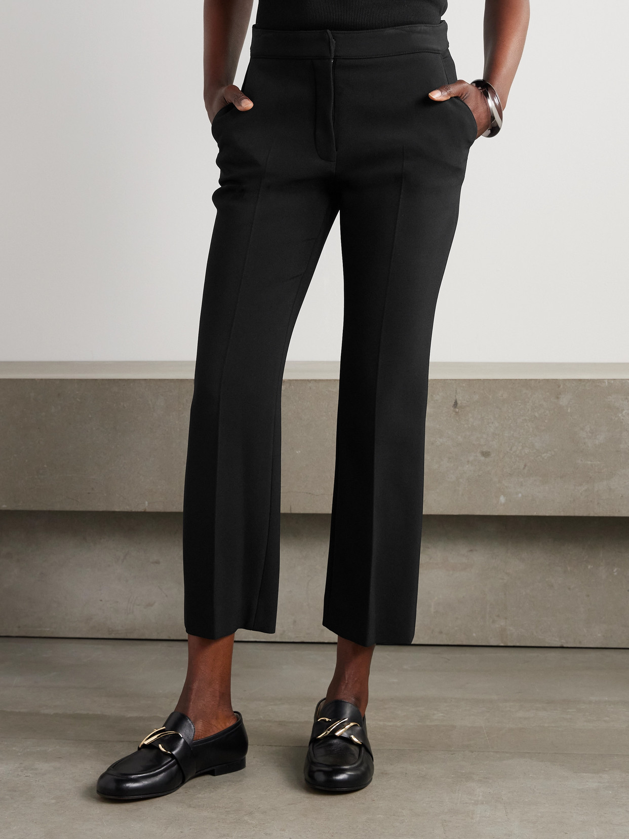 Shop Proenza Schouler Alexia Twill Straight-leg Pants In Black