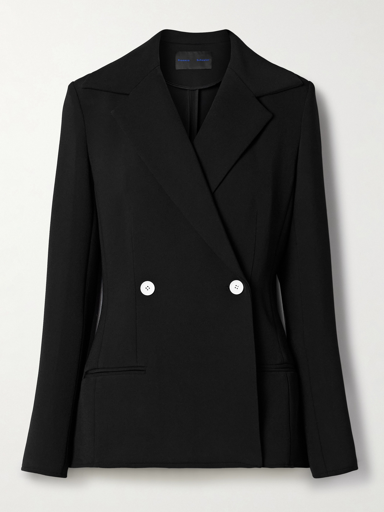 Proenza Schouler Marine Double-breasted Twill Jacket In Black