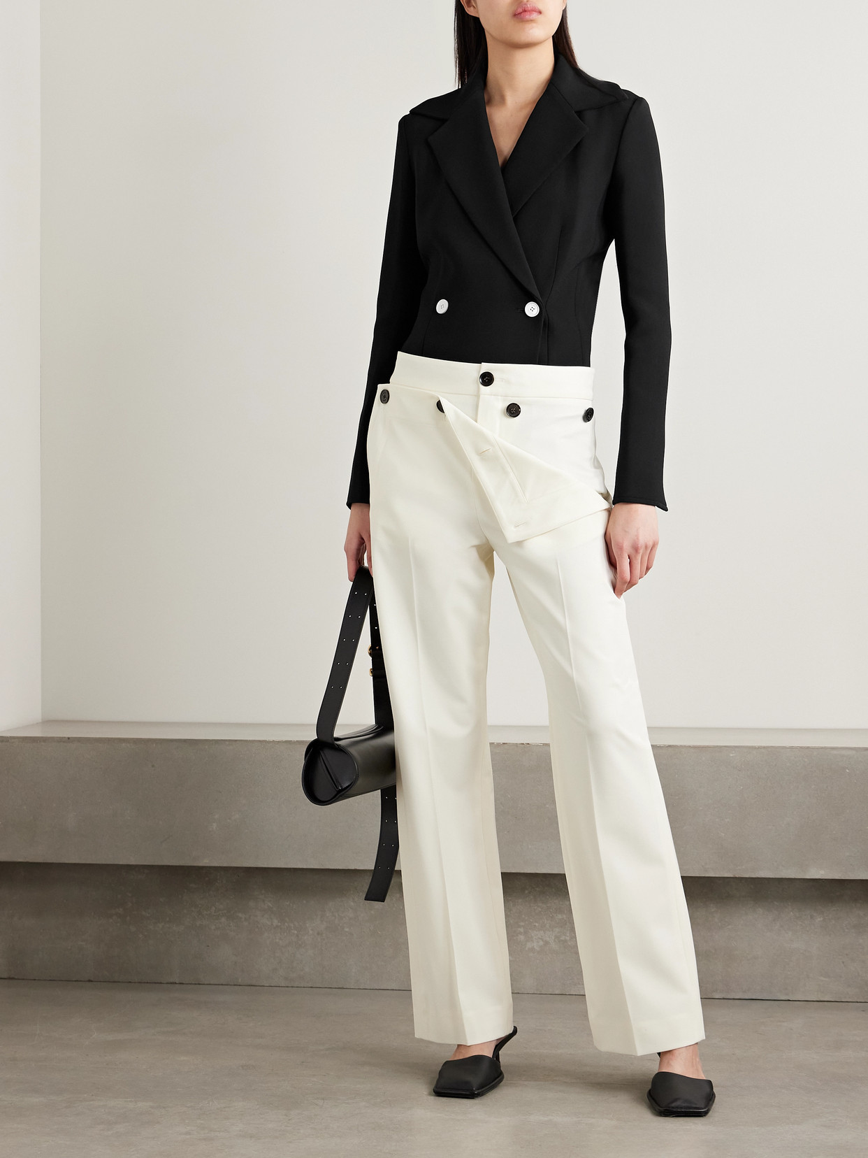 PROENZA SCHOULER MARINE DOUBLE-BREASTED TWILL JACKET