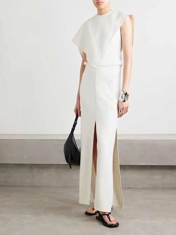 Proenza Schouler Selene asymmetric draped stretch-crepe maxi dress