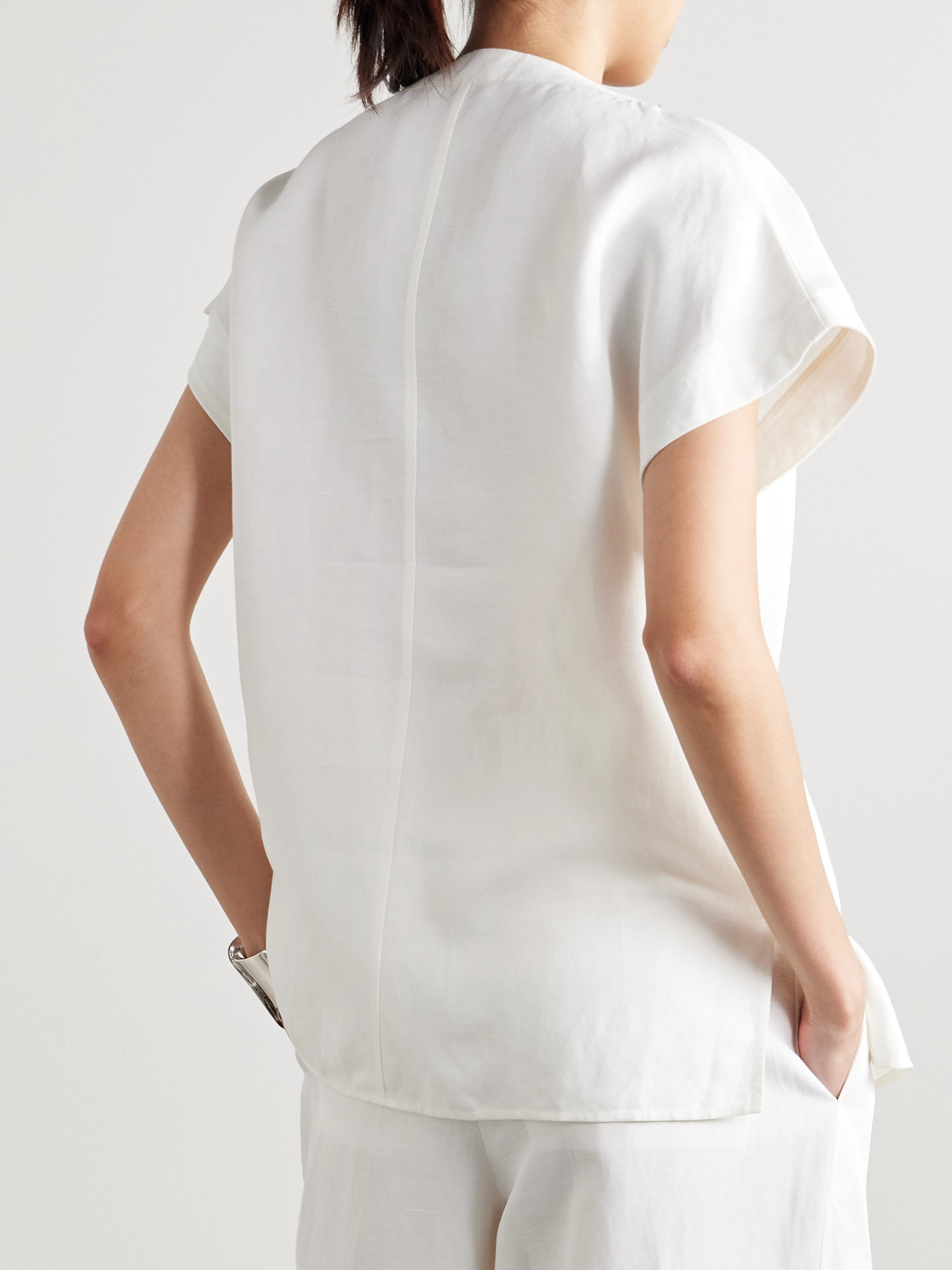 PROENZA SCHOULER ZION BUTTON-DETAILED POPLIN TOP