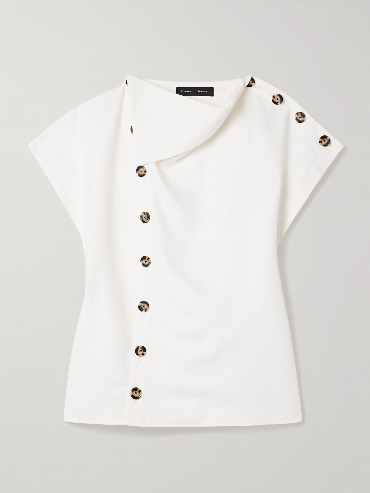 PROENZA SCHOULER ZION BUTTON-DETAILED POPLIN TOP