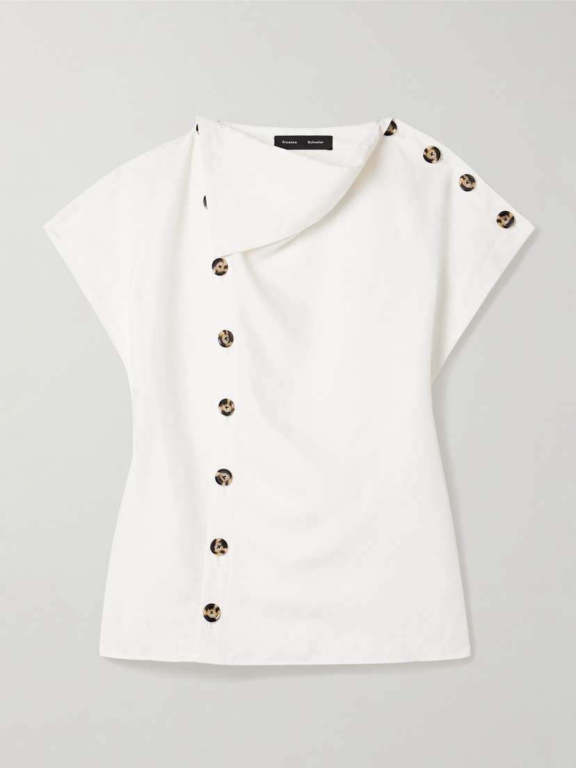 Proenza Schouler Zion Button-detailed Poplin Top