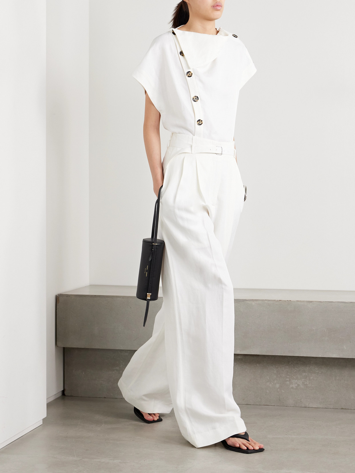 PROENZA SCHOULER ZION BUTTON-DETAILED POPLIN TOP