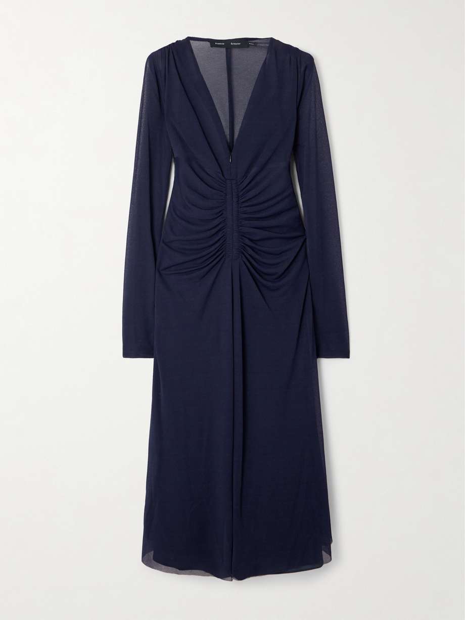 kerstin ruched jersey midi dress