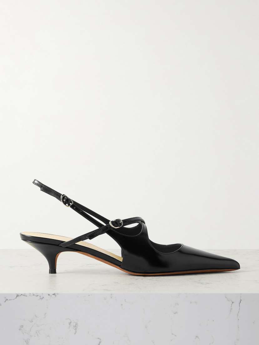 Proenza Schouler Slash Patent-leather Slingback Pumps