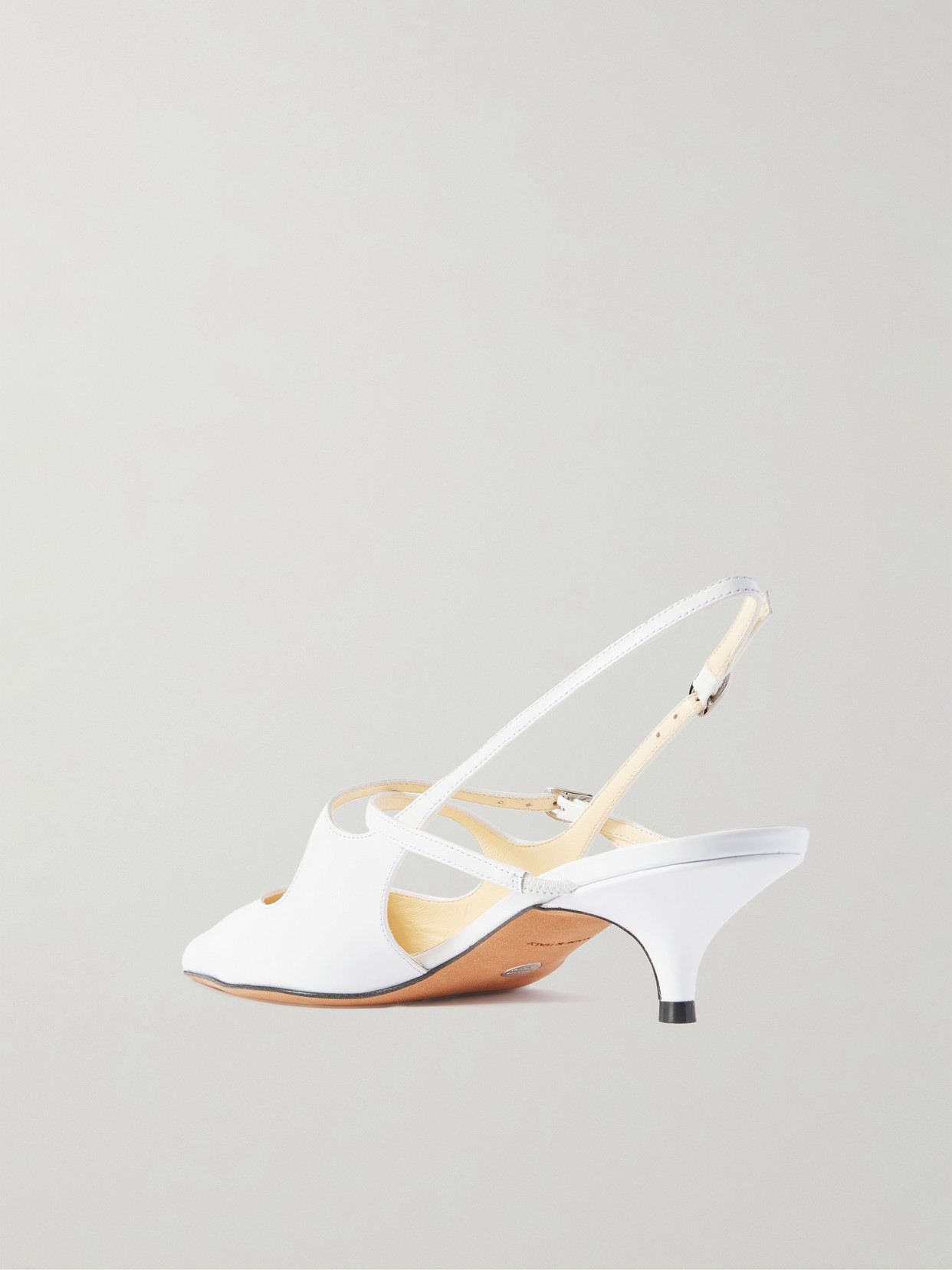 Shop Proenza Schouler Slash Leather Slingback Pumps