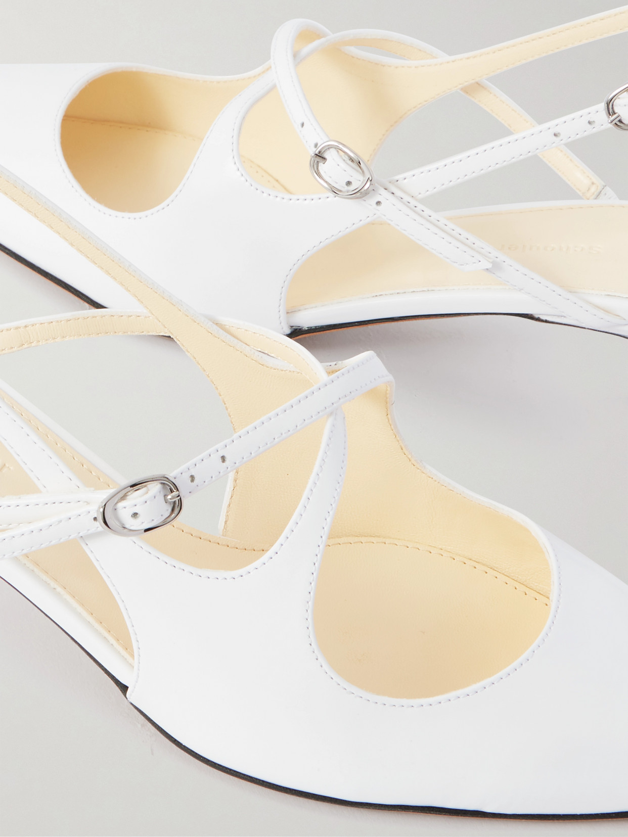 Shop Proenza Schouler Slash Leather Slingback Pumps