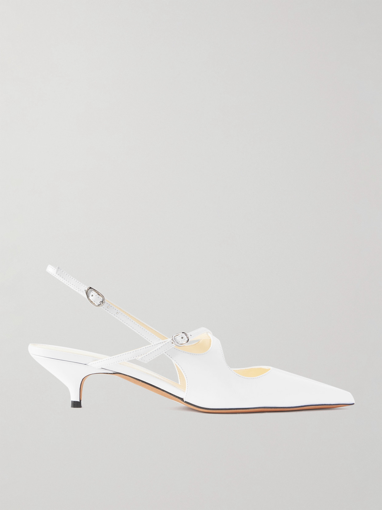 Proenza Schouler Slash Leather Slingback Pumps