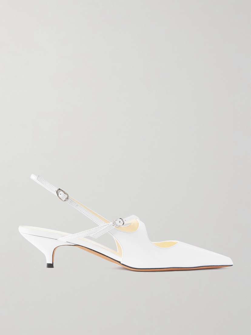 Proenza Schouler Slash Leather Slingback Pumps