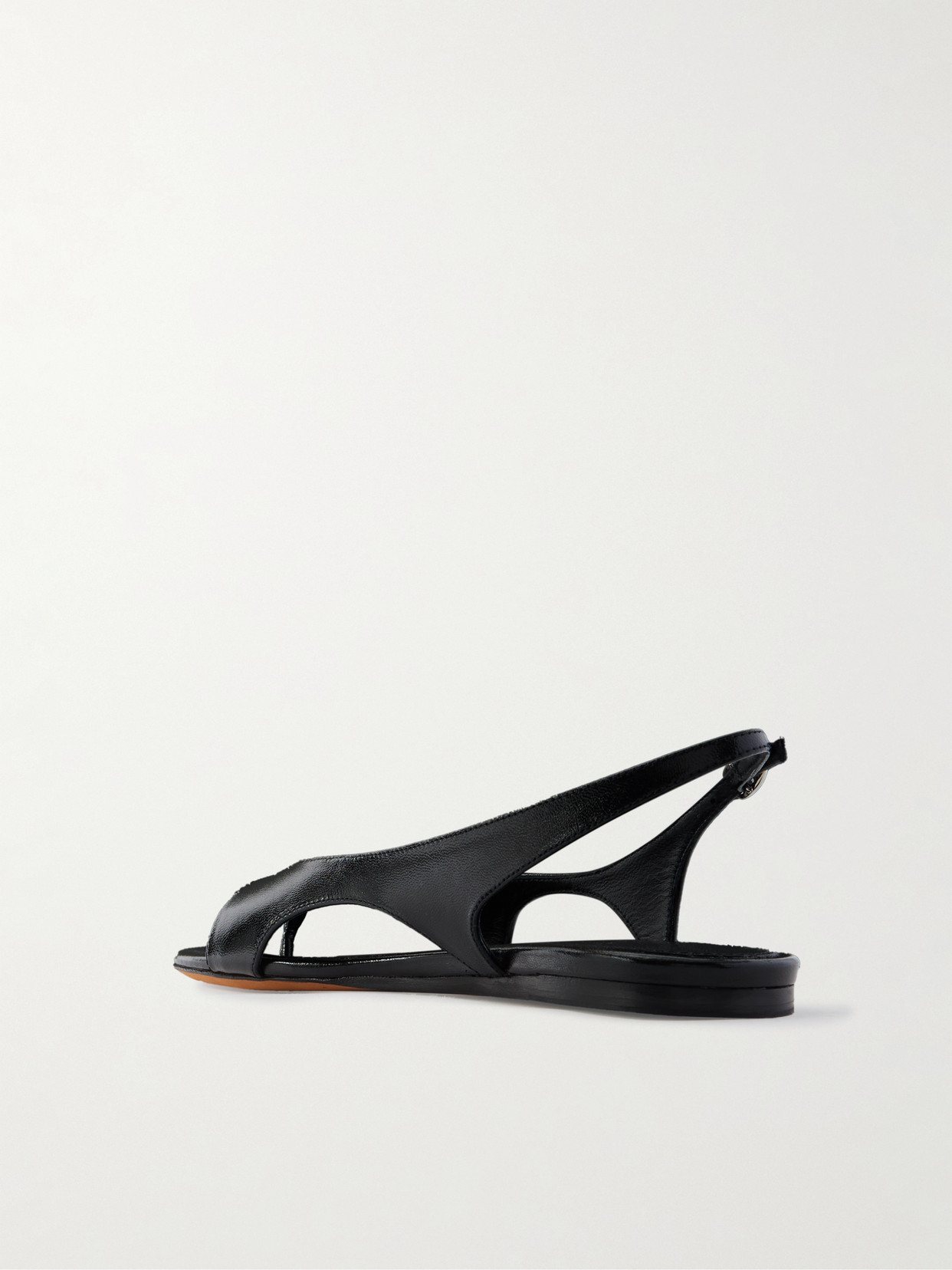 Proenza Schouler Slash Cutout Glossed-leather Slingback Sandals
