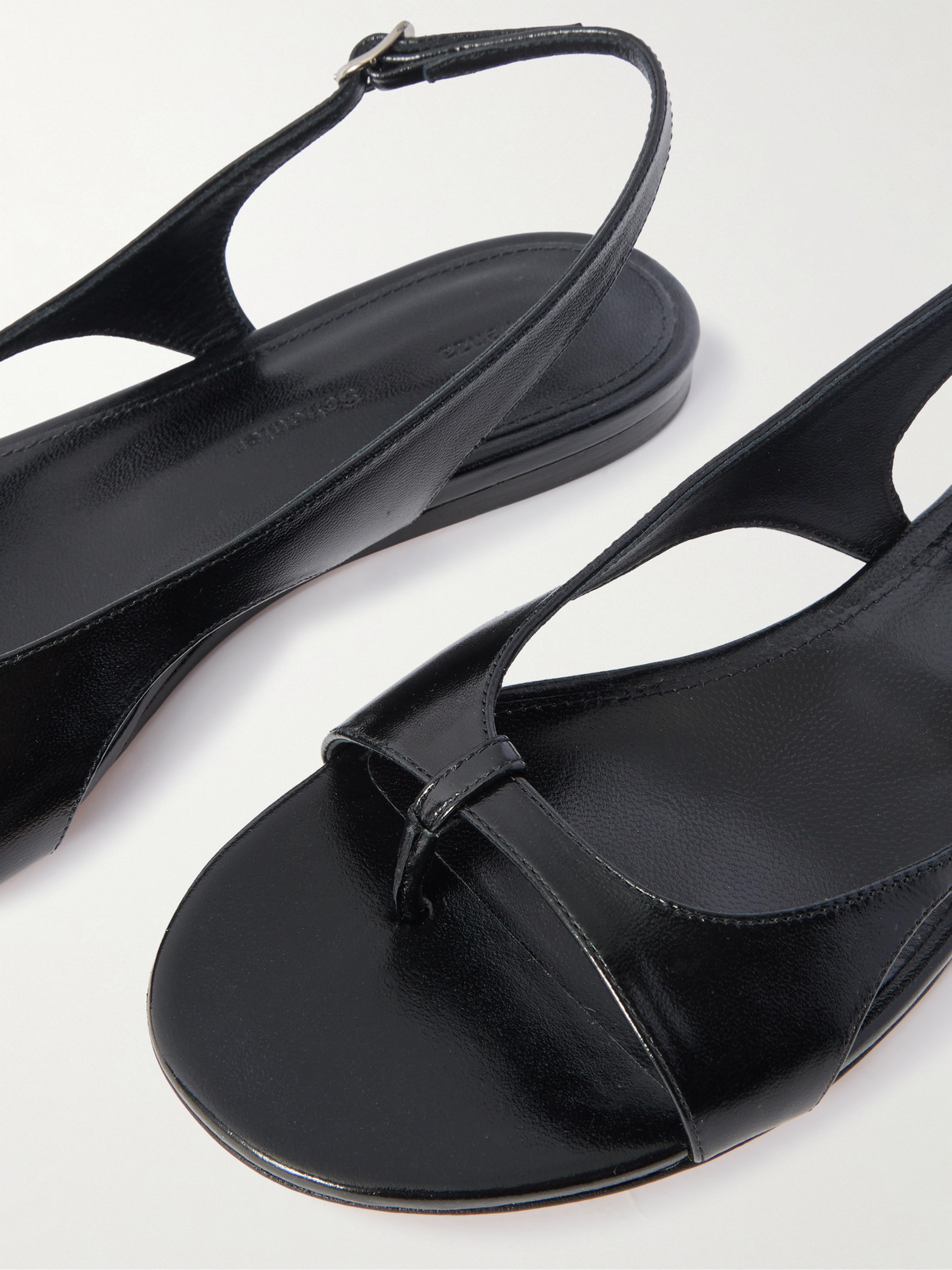 Proenza Schouler Slash Cutout Glossed-leather Slingback Sandals